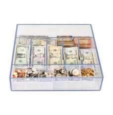 Clear Polycarbonate Compartment Storage Trays- 5 Cash Compartments - 14-5/8W x 3H x 15D