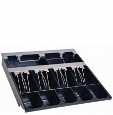 5 Coin/4 Bill Compartment Tray w/ 2 Storage Compartments - 14-1/2W x 2-2/5H x 14-1/10D