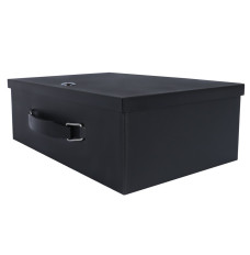 STEELMASTER® Fire Resistant Steel Lock Box with Key Lock - Black hero