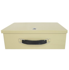 STEELMASTER® Fire Resistant Steel Lock Box with Key Lock - Tan hero