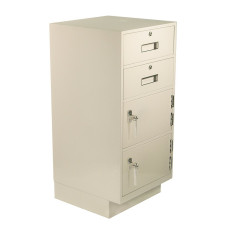 Fenco Silverline Pedestal with 2 Key Locking Drawers and 2 Hinged Lockers