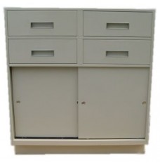 Fenco Silverline Pedestal, (4) Box Drawers, (1) Sliding Door Cabinet
