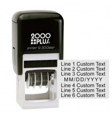 Self-Inking Date Stamp - 3 Lines Custom Text Above & Below Date