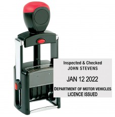 Heavy Duty Self-Inking Date Stamp - 1 color w/ 2 Lines of Text Above & Below Date