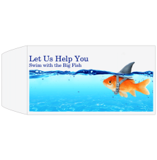 Full Color Pre-Designed Drive Up Envelope - Swim with the Big Fish, Wide open end bank envelopes for cash