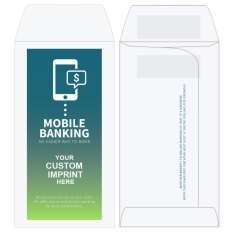 2 Color Pre-Designed Drive Up Envelope - Mobile Banking 2 - wide open end 