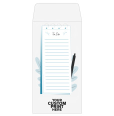 2 Color Pre-Designed Teller Envelopes - To Do List, Coin style bank envelopes with imprint location 