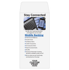 2 Color Pre-Designed Teller Envelopes - Mobile Banking, , Coin style bank envelopes with imprint location 
