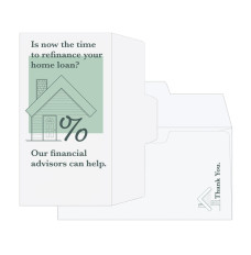 2 Color Pre-Designed Drive Up Envelope - Refinance, Side open Drive thru money envelopes with imprint location 