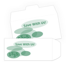 Save with Us DUE - 1 Color Pre-Designed Drive Up Envelope