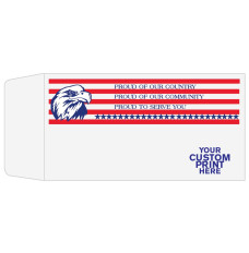 2 Color Pre-Designed Drive Up Envelope - Proud of Our Country, Coin style bank envelopes with imprint location 