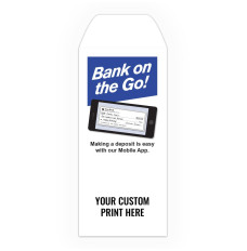 Bank On The Go - Phone - Add a 1-Color Logo - Drive Up Envelopes (500/Box) - Custom Imprintable