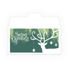 Holiday Drive Up Envelope - Seasons Greetings Deer - 2-Color Design Open Side