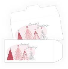 2 Color Pre-Designed Season's Greetings Trees Drive Up Envelope 
