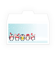 Holiday Drive Up Envelope - Penguins - Full Color Open Side