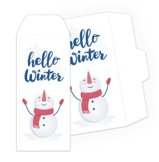 Hello Winter Snowman - 2 Color Pre-Designed Drive Up Envelope