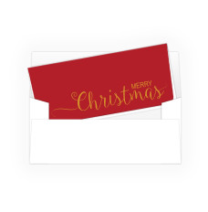 Merry Christmas - Red with Gold Text -Holiday Currency Envelopes
