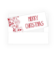 Currency Envelopes - Merry Christmas - Doodle w/ Metallic Ink - 250 inners/250 outers