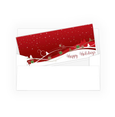 Holiday Currency Envelopes - Happy Holidays - Gifts & Trees - 250 inners/250 outers