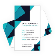 round and square corners Cyan Business Card Full Color - Front Only