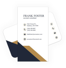 Navy blue round and square corners Business Card Full Color - Front Only