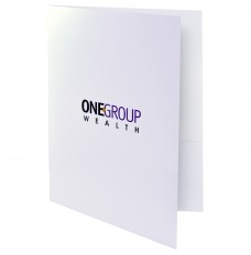 Custom 9W X 12H White Presentation Folders - 2-Color Imprint