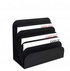 SteelMaster™ Cashier Pad Rack - 6 Slot File & Desk Organizer - black - for filing and organization