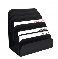 Steel Cashier Pad Rack - 8 Slot File & Desk Organizer - black - for organizing