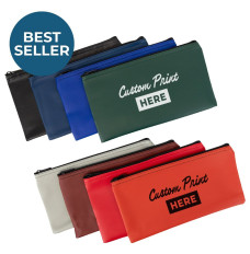 Vinyl Zipper Money Bag - 1-Color Imprinted - 11W x 6H - Quick Ship