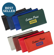 Vinyl Zipper Money Bag - 2-Color Imprinted - 11W x 6H - Quick Ship