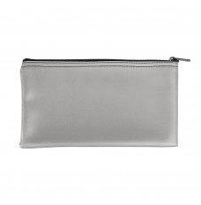 Gray Vinyl Zipper Bag 11W x 6H - Ready to Ship