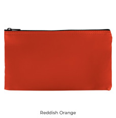 Reddish Orange Vinyl Zipper Money Bag 11W x 6H - Ready-to-Ship