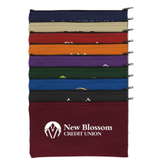 1-Color Imprinted - 14oz Canvas Zipper Bag 11W x 6H - Quick-Ship