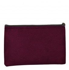 Plain Burgundy Zipper Bag - 12W x 8H - 14 oz Canvas; courier bags 