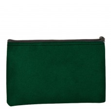 Plain Forest Green Zipper Bag - 12W x 8H - 14 oz Canvas
