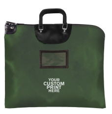 19W x 15H Laminated Nylon Locking Deposit Bag w/ Hard Handles