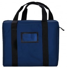 Navy Blue Handled Briefcase Courier Bags with Framed Cardholder - 18W x 14H x 4D - Ready-to-Ship