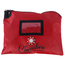 Full-Color Imprinted - 15W x 11H Red Laminated Nylon Locking Deposit Bag