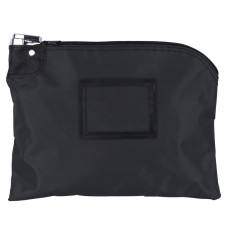 12W x 9H Laminated Nylon Locking Bag Shown In Black 