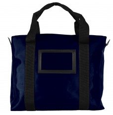 Navy Blue Locking Briefcase Style Bank Bags with Framed Cardholder