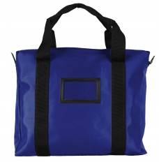 Royal blue laminated nylon handled briefcase bag 