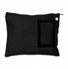 Black 14 oz. Cotton Canvas Zipper Bag - 12W x 9H - Stock, Ready-to-Ship
