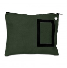 Forest Green 14 oz. Cotton Canvas Zipper Bag - 12W x 9H - Stock, Ready-to-Ship