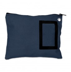 Navy Blue 14 oz. Cotton Canvas Zipper Bag - 12W x 9H - Stock, Ready-to-Ship