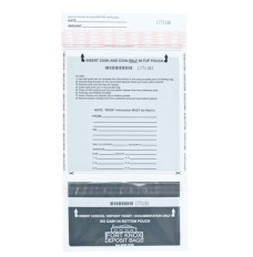 9W x 15H Tamper Evident White Top-Bottom Deposit Bags Displaying Back