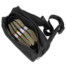 9W x 5H x 4D Casino Attendant Adjustable Belt Bag Shown With Money Inside Slot Wallet