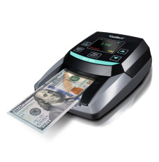 Kolibri KCD-2000 Counterfeit Detector shown scanning money 