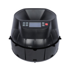 Front view with cups in place of MMF Industries Automatic Digital SE900 Coin Counter and Sorter