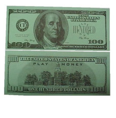 Realistic Hundred Dollar Bills Play Money