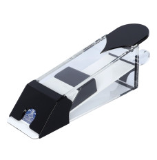 Baccarat Card Dealing Shoe, Clear Shoe with Black Trim